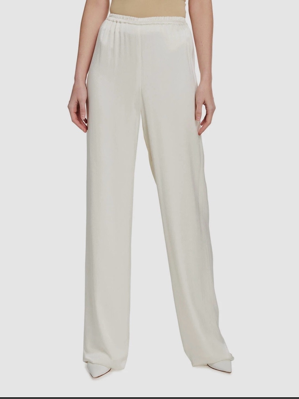 LAPOINTE Peach Fine Textured Satin Wide Leg Pants MD High Rise $690 Luxury Flowy - Picture 13 of 16